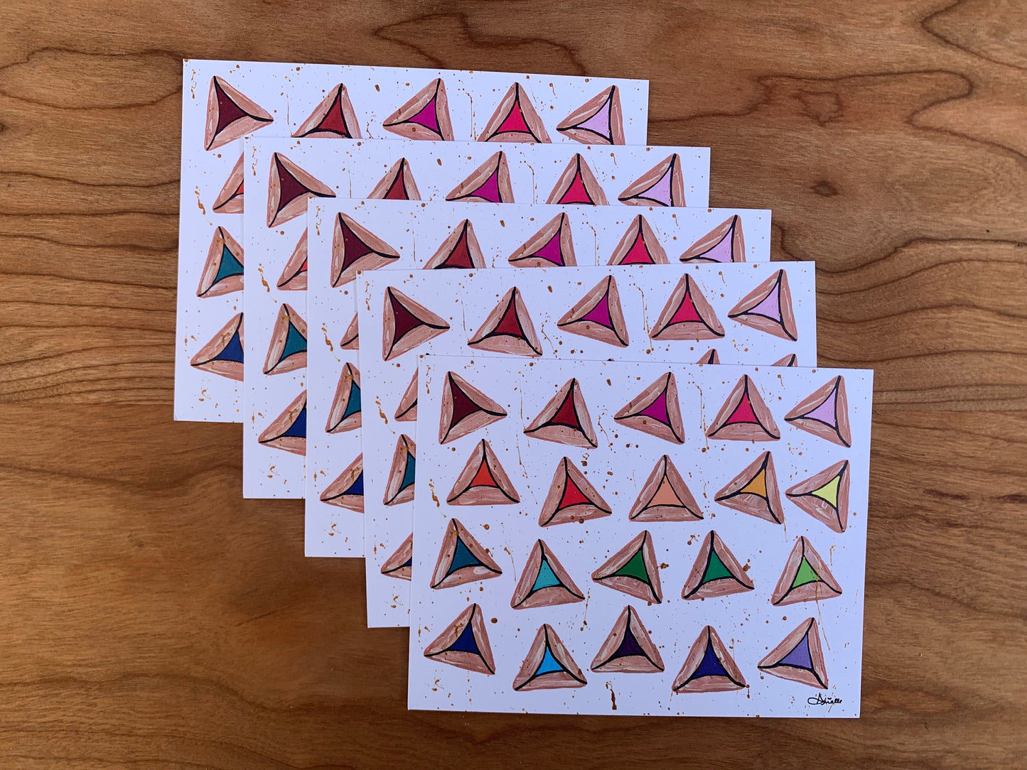 Rainbow Hamantaschen Note Cards | Set of 5